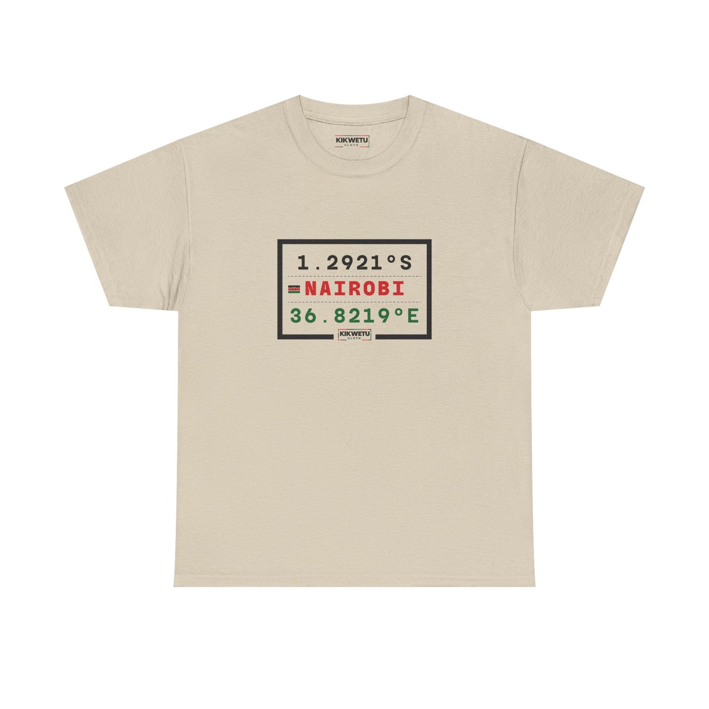 Nairobi Coordinates T‑Shirt — 1.2921S 36.8219E Kenyan City Pride Tee