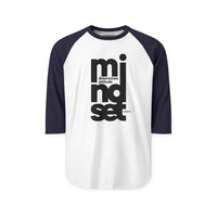 Mindset Vertical Text Raglan Shirt — "mindset determines attitude" Motivational Baseball Tee