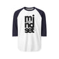 Mindset Vertical Text Raglan Shirt — "mindset determines attitude" Motivational Baseball Tee