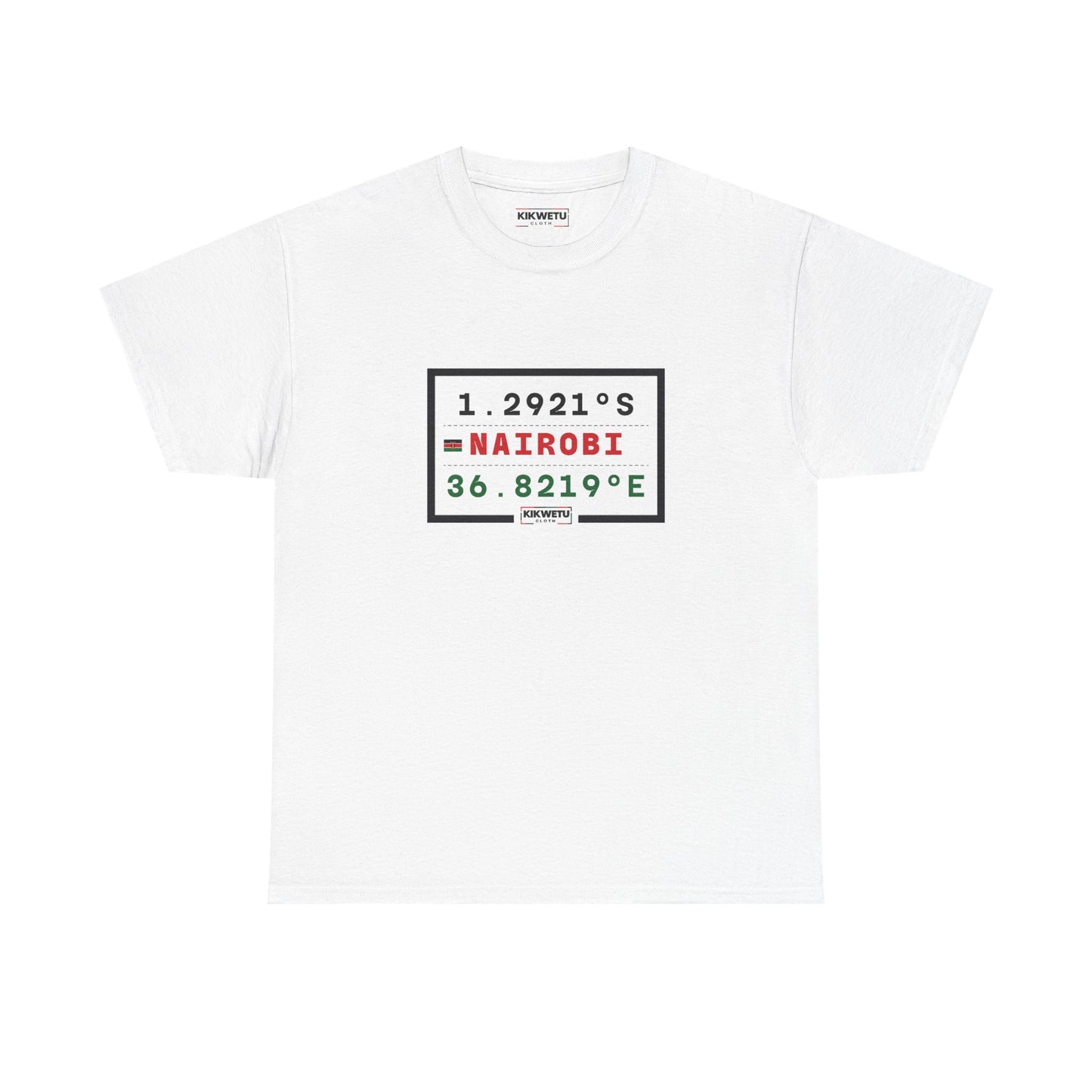 Nairobi Coordinates T‑Shirt — 1.2921S 36.8219E Kenyan City Pride Tee