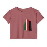 Festival Crop Top — Brushstroke Pan-African Flag Design