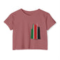 Festival Crop Top — Brushstroke Pan-African Flag Design