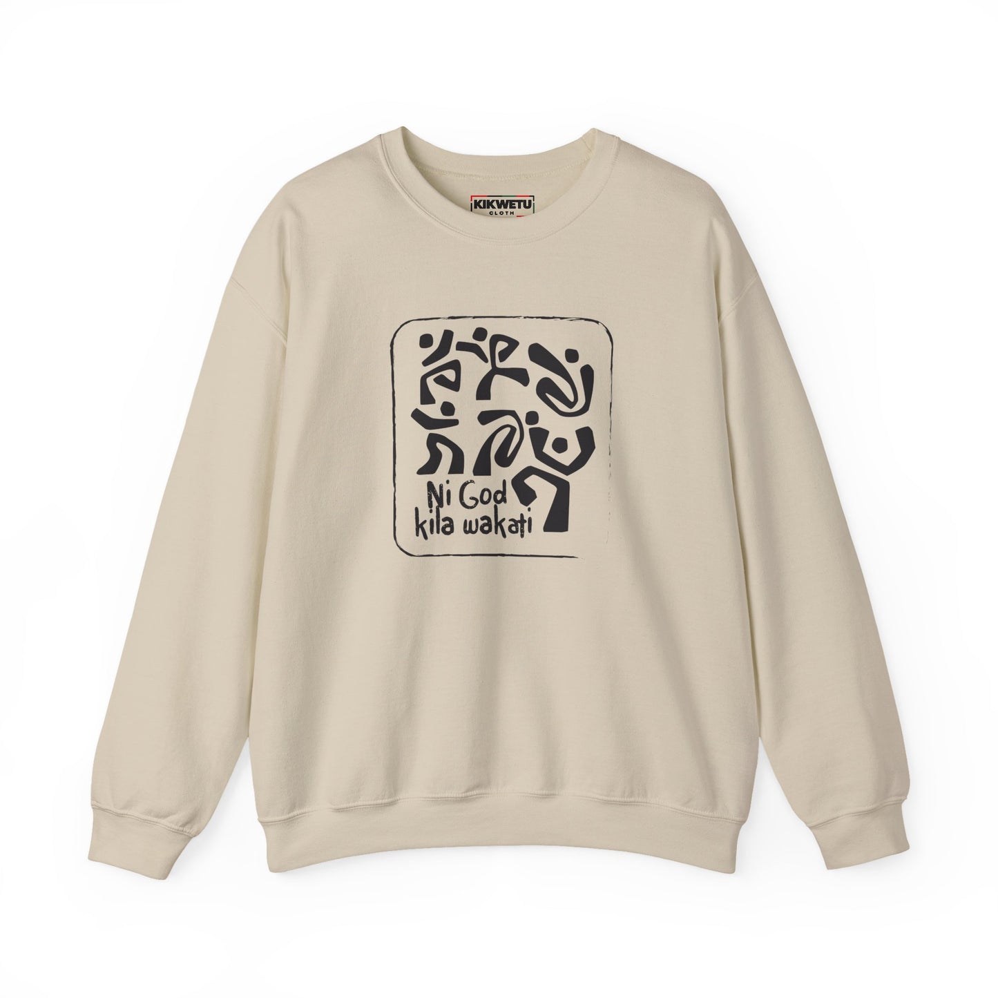 Crewneck Sweatshirt — Ni God kila wakati Black Tree Design