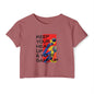 Crop Top — "Keep Your Head Up & Your Game Up" Motivational Festival Tee