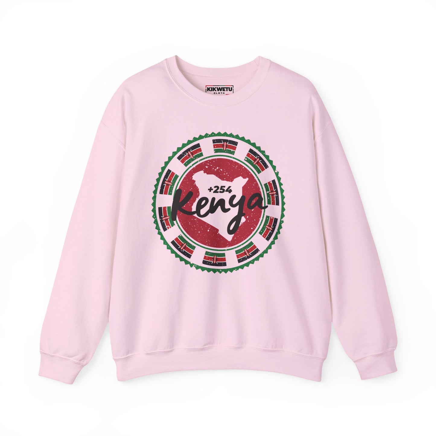 Kenya Map & Flags Crewneck Sweatshirt — +254 Kenya Pride Pullover