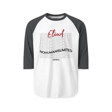 Raglan Shirt — Eliud 'No Human  is Limited ' Graphic Baseball Tee