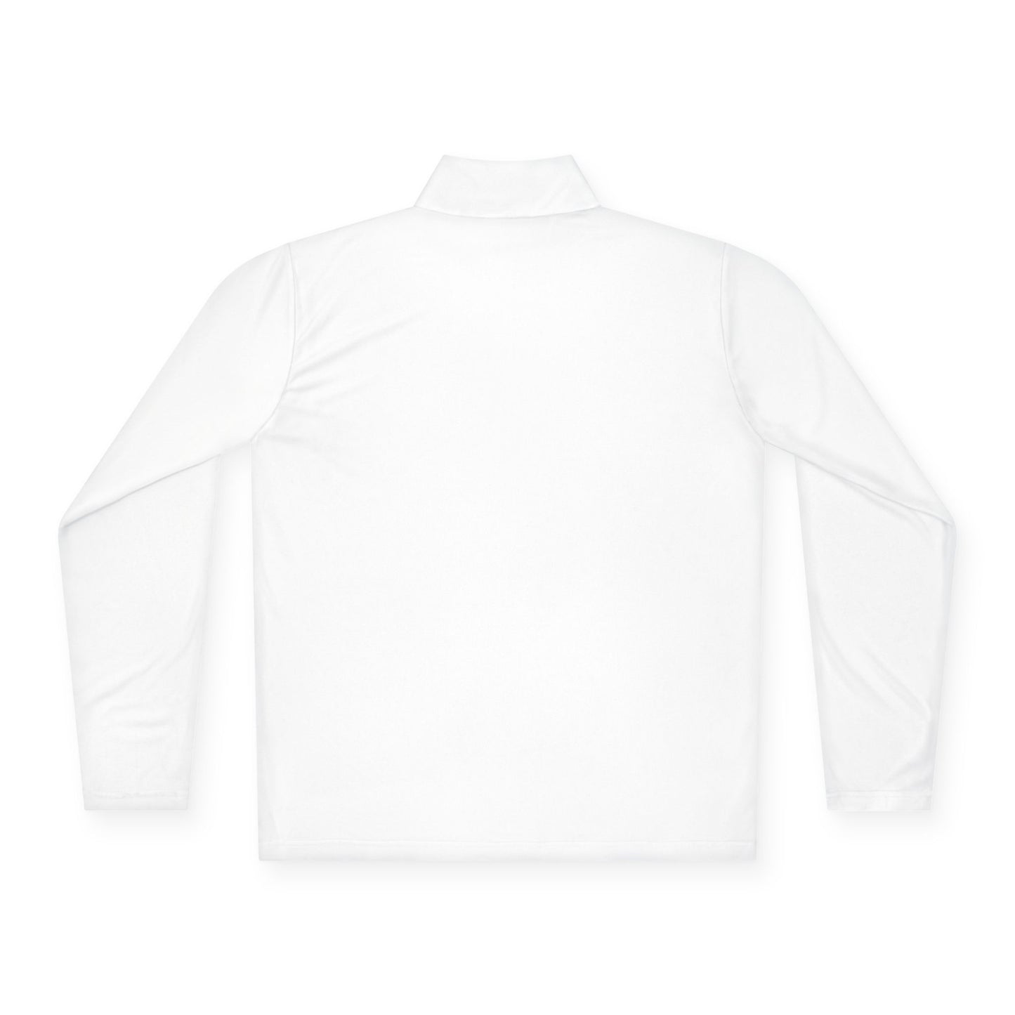 Quarter-Zip Pullover - Minimal '345' Embroidered Logo, White Casual Pullover