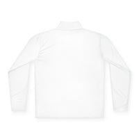 Quarter-Zip Pullover - Minimal '345' Embroidered Logo, White Casual Pullover