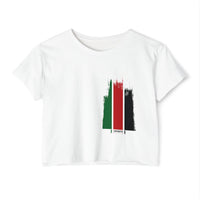 Festival Crop Top — Brushstroke Pan-African Flag Design