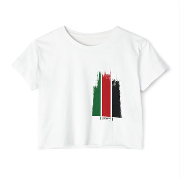 Festival Crop Top — Brushstroke Pan-African Flag Design