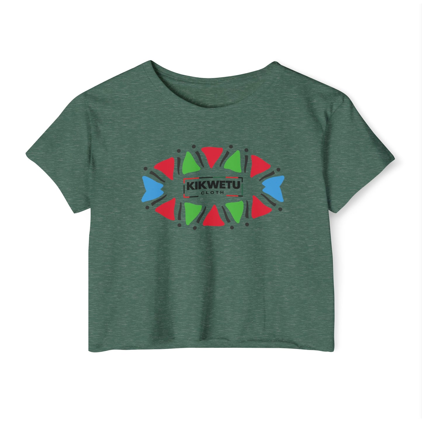 Festival Crop Top — Kikwetu Colorful Tribal Logo Women's Crop Tee