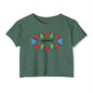 Festival Crop Top — Kikwetu Colorful Tribal Logo Women's Crop Tee