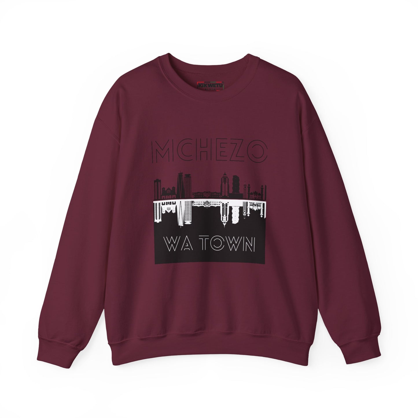 Mchezo Wa Town Crewneck Sweatshirt - Urban Skyline Graphic