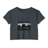 Mchezo Wa Town Crop Top — Black Skyline Festival Tee