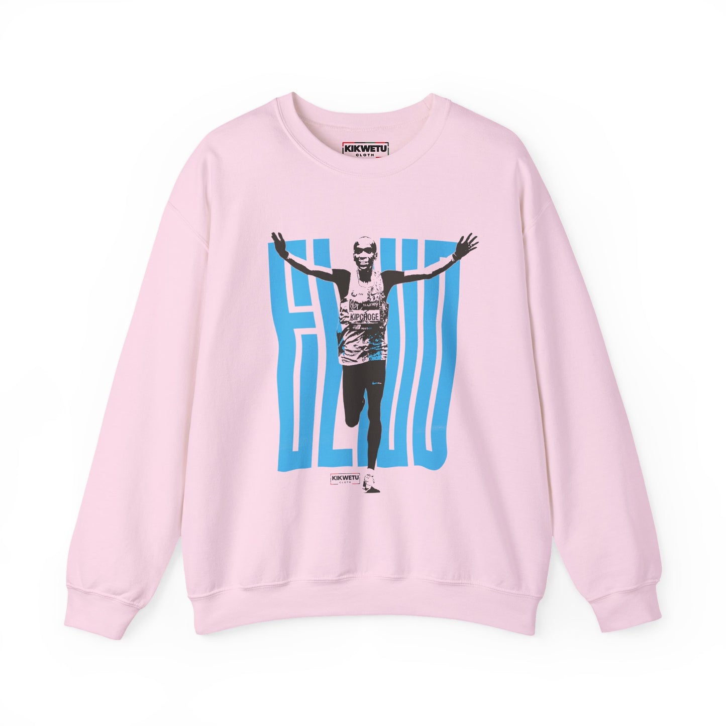 Crewneck Sweatshirt — Vintage Marathon Runner Graphic in Blue