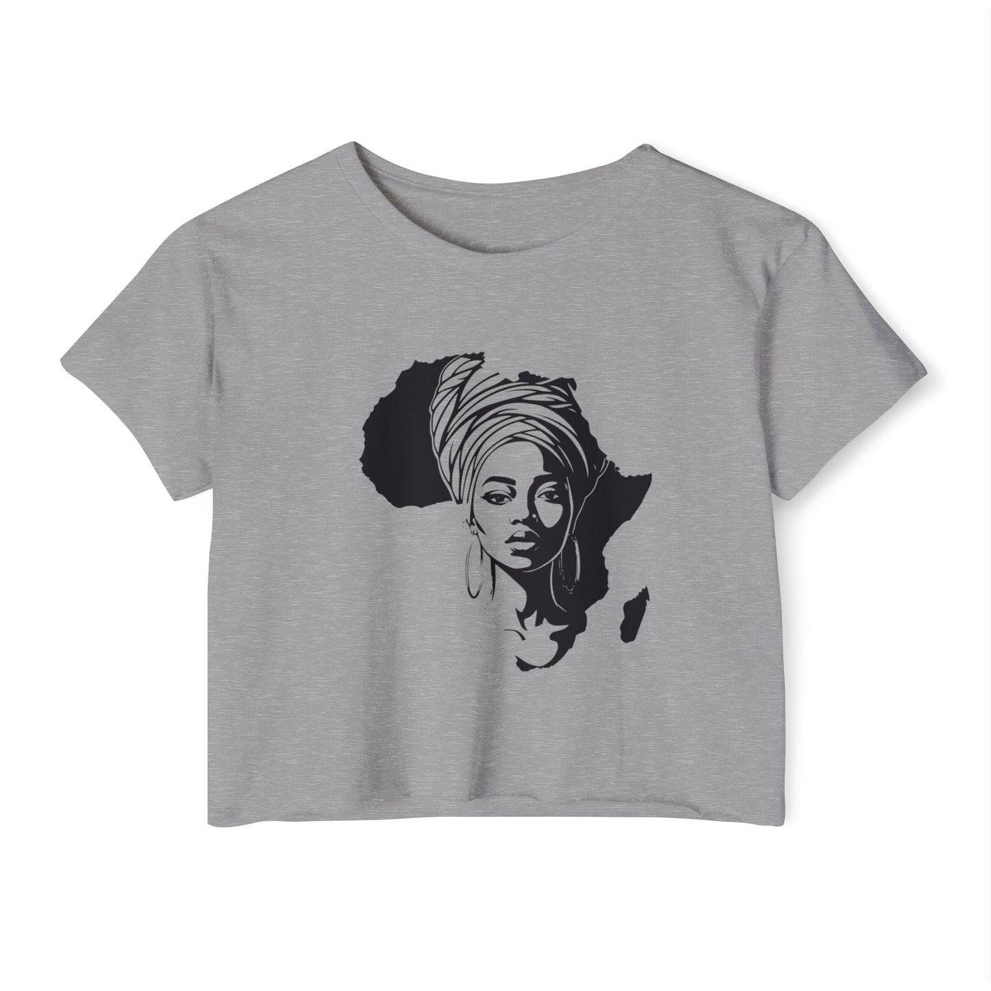 Africa Silhouette Crop Top — Afrocentric Headwrap Festival Shirt
