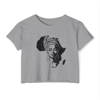Africa Silhouette Crop Top — Afrocentric Headwrap Festival Shirt