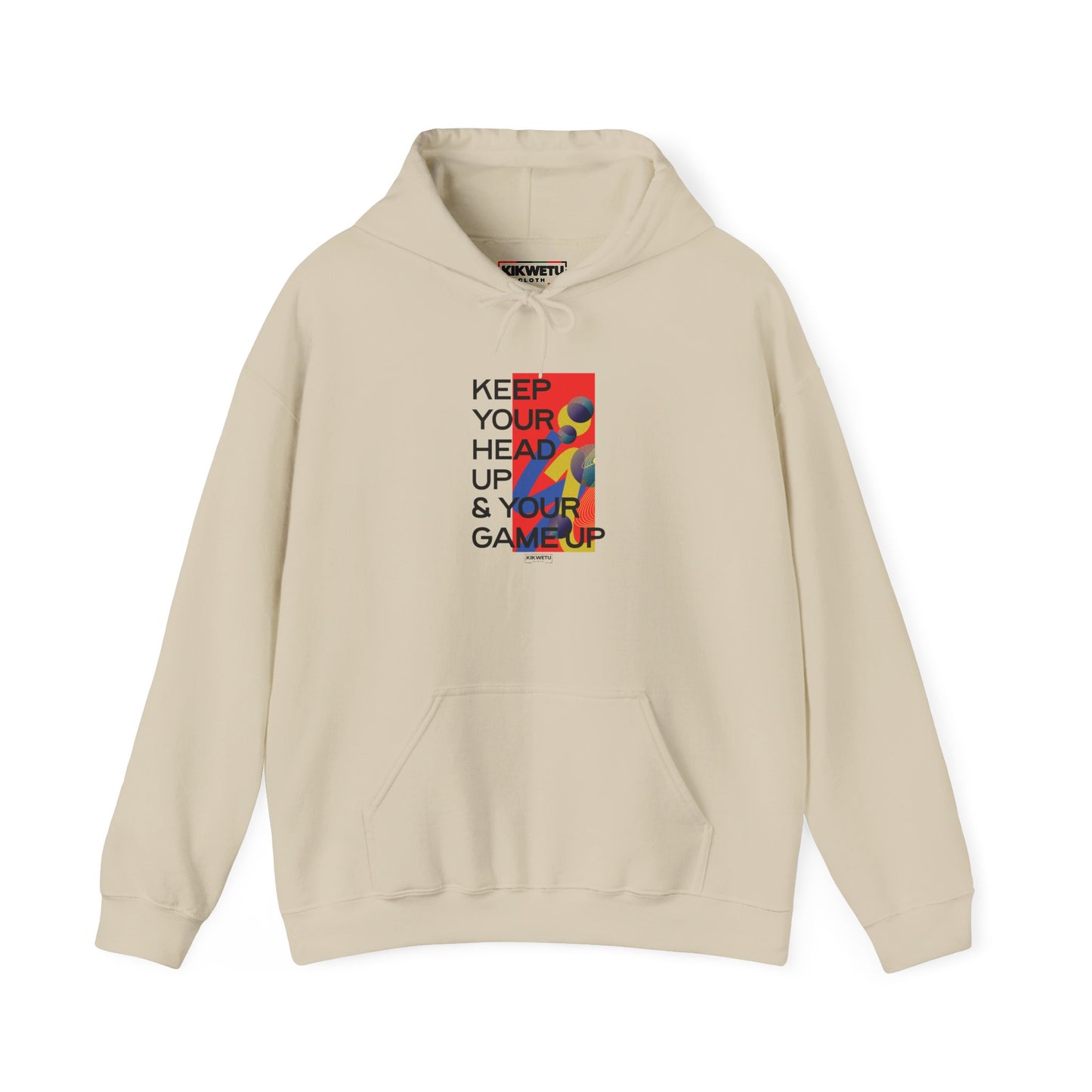 Keep Your Head Up Hoodie — Motivational Graphic Hoodie with Colorful Abstract Art