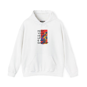 Keep Your Head Up Hoodie — Motivational Graphic Hoodie with Colorful Abstract Art