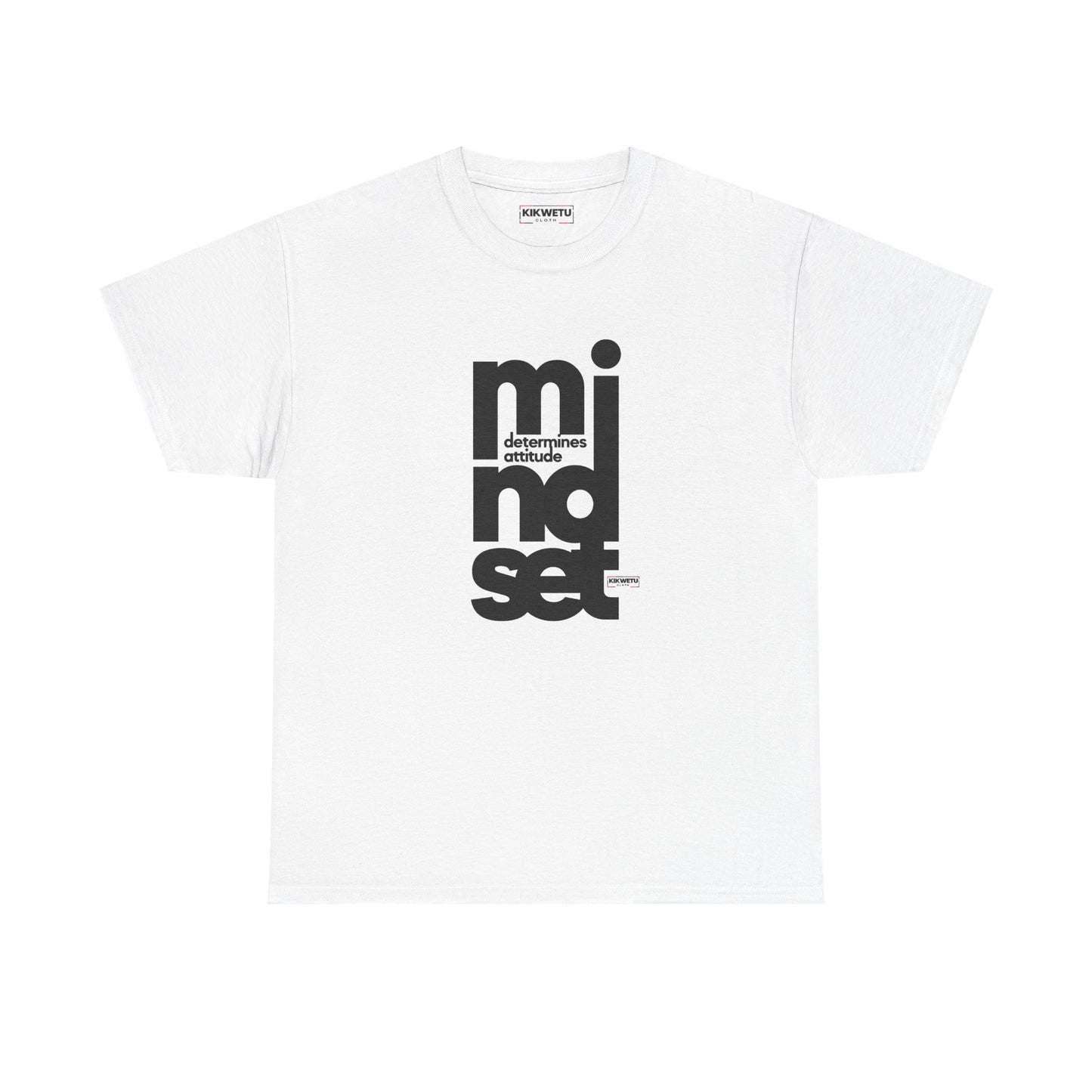 Mindset Graphic Tee — Minimal Vertical "mindset" Typography Shirt