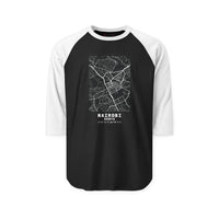 Nairobi Map Raglan Shirt — Vintage City Street Map Baseball Tee