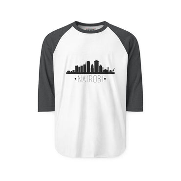 Nairobi Skyline Raglan Shirt — Cityscape Baseball Tee