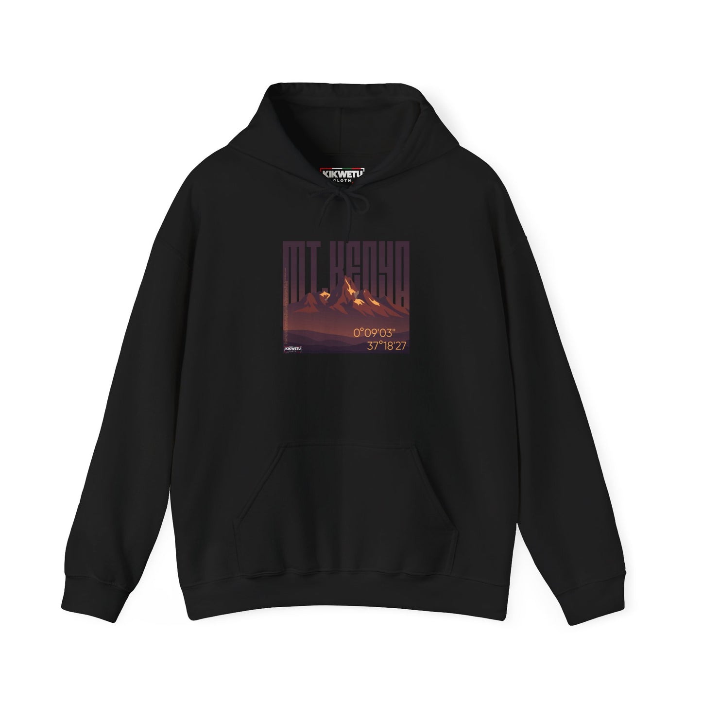 Mt. Kenya Scenic Hoodie — Vintage Sunset Mountain Graphic