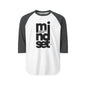 Mindset Vertical Text Raglan Shirt — "mindset determines attitude" Motivational Baseball Tee
