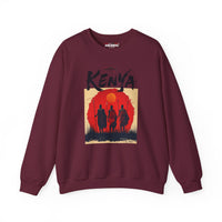 Kenya Safari Crewneck Sweatshirt — African Sunset Masai Design