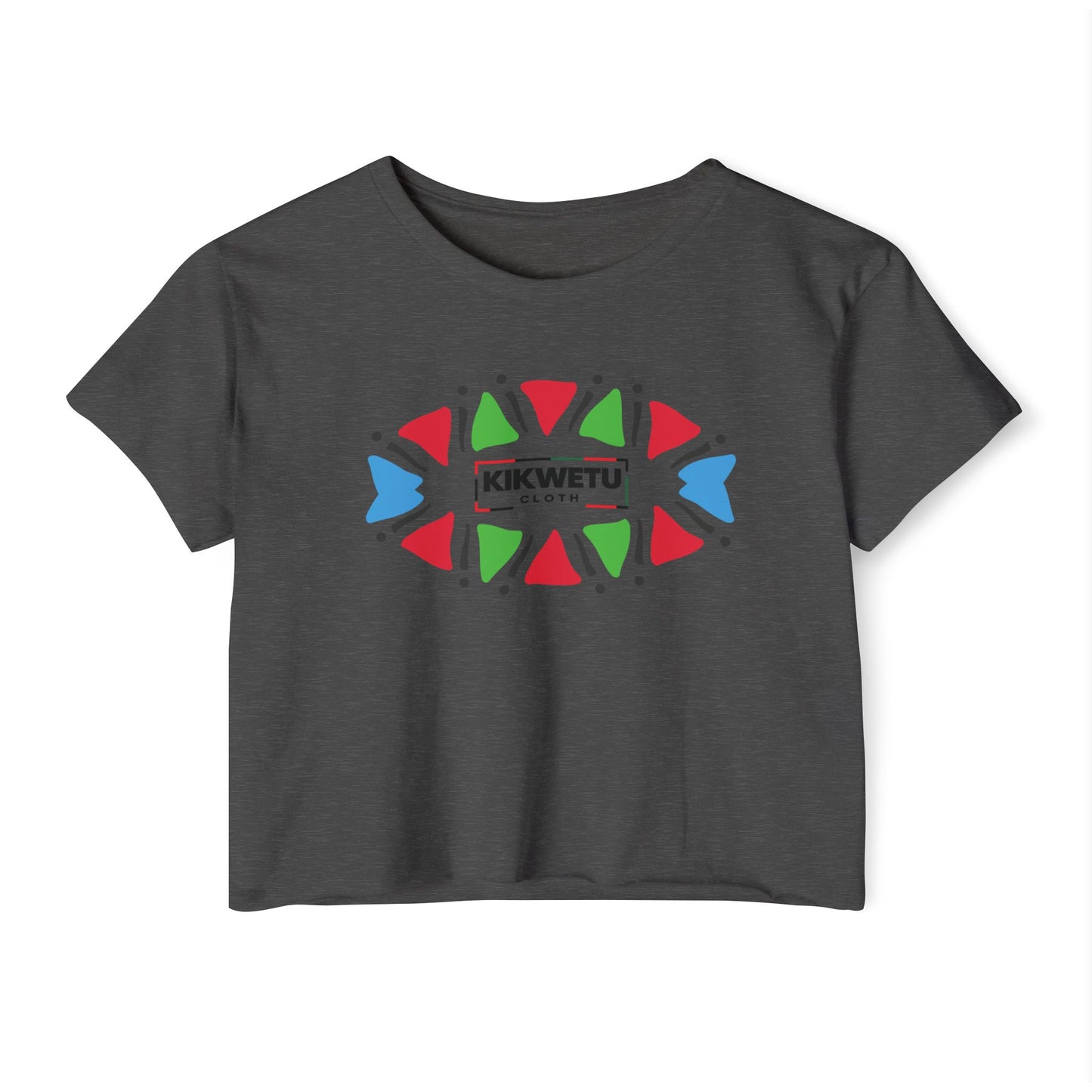 Festival Crop Top — Kikwetu Colorful Tribal Logo Women's Crop Tee