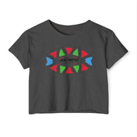 Festival Crop Top — Kikwetu Colorful Tribal Logo Women's Crop Tee