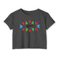 Festival Crop Top — Kikwetu Colorful Tribal Logo Women's Crop Tee