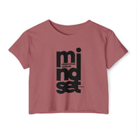 Mindset Crop Top — Vertical Bold Typography Women's Festival Tee