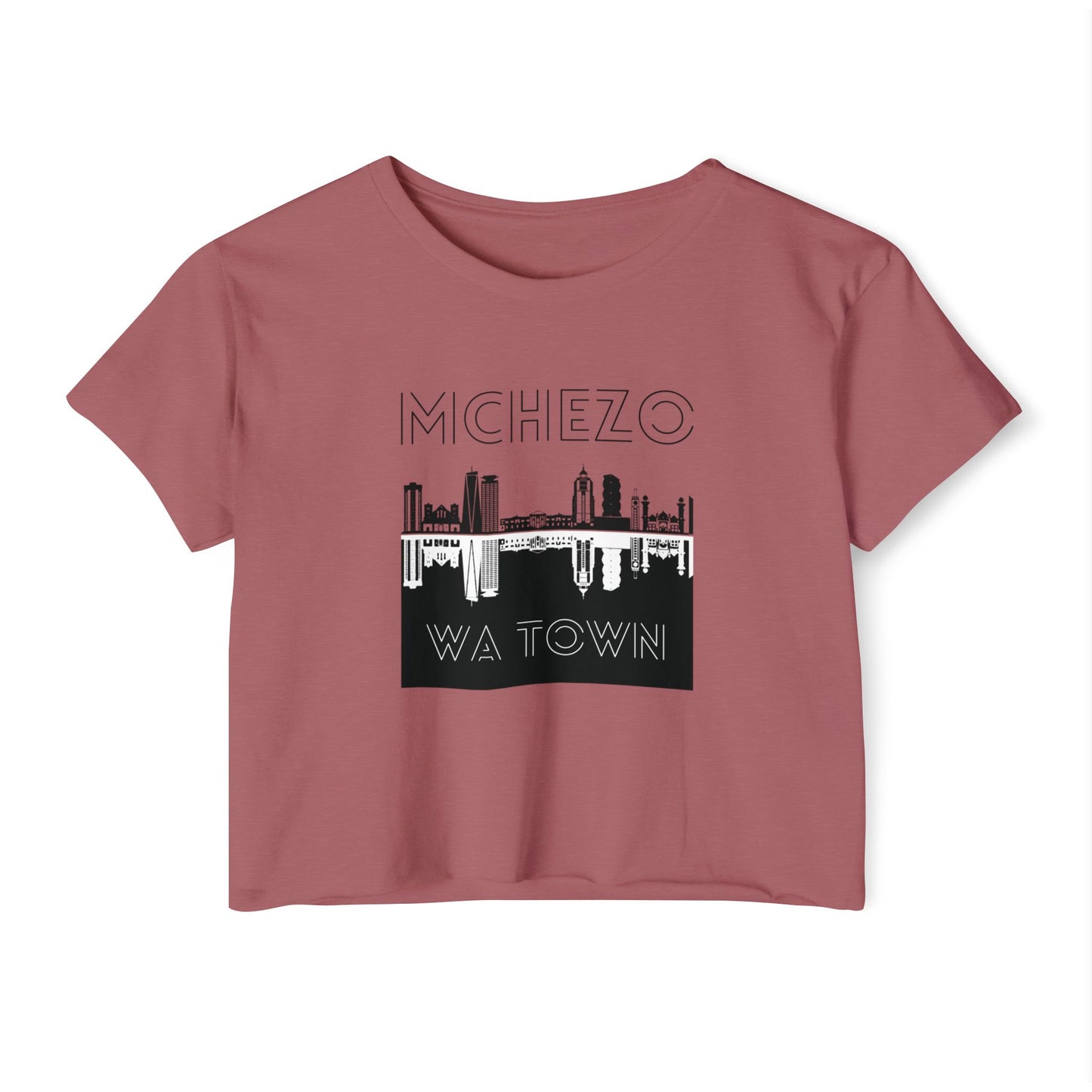 Mchezo Wa Town Crop Top — Black Skyline Festival Tee