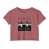Mchezo Wa Town Crop Top — Black Skyline Festival Tee