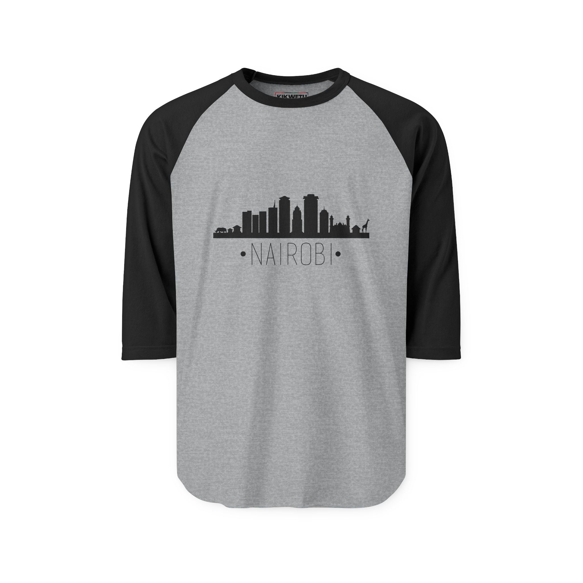 Nairobi Skyline Raglan Shirt — Cityscape Baseball Tee