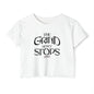 Women's Crop Top — "The Grind Never Stops" Festival Tee