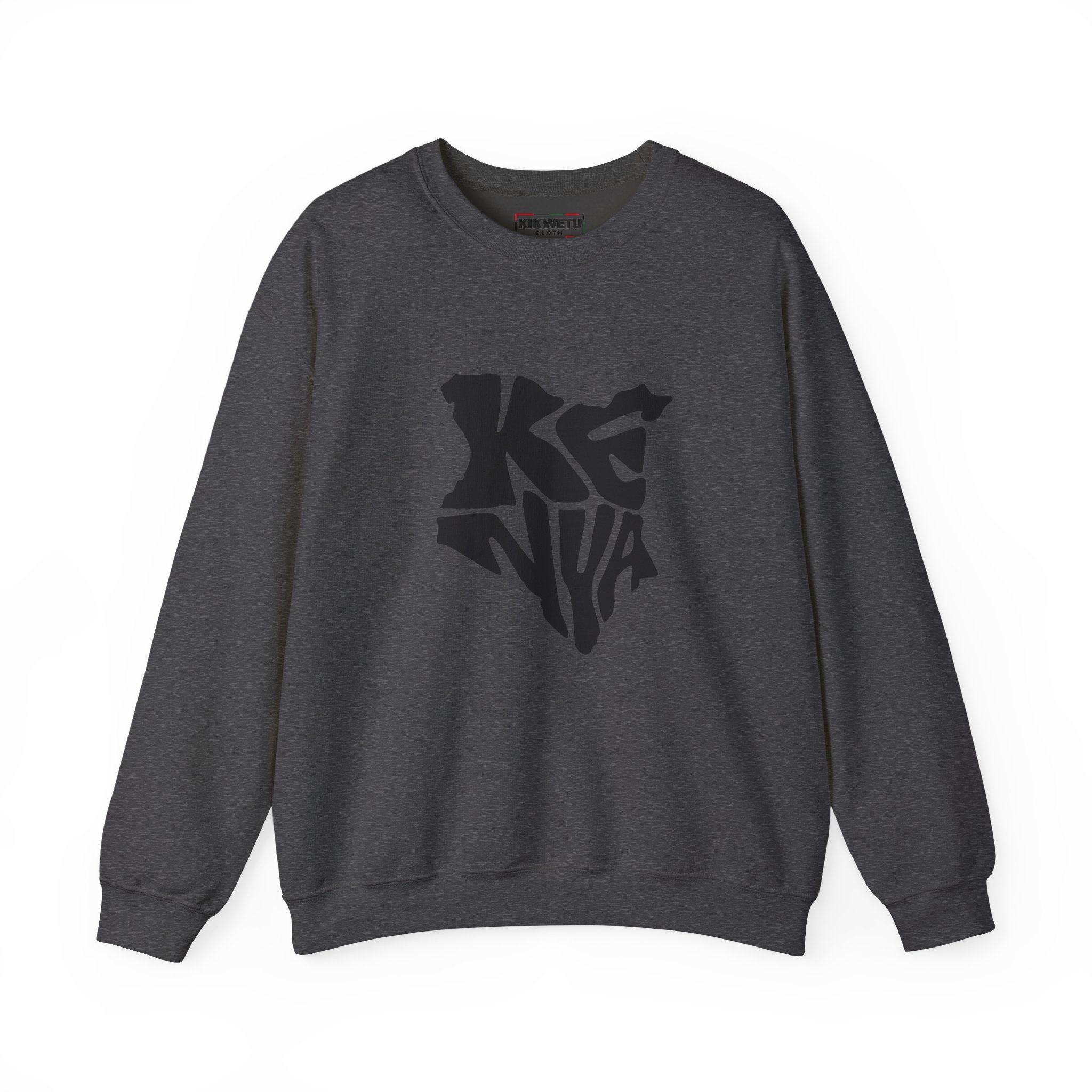 Kenya Map Typography Crewneck Sweatshirt