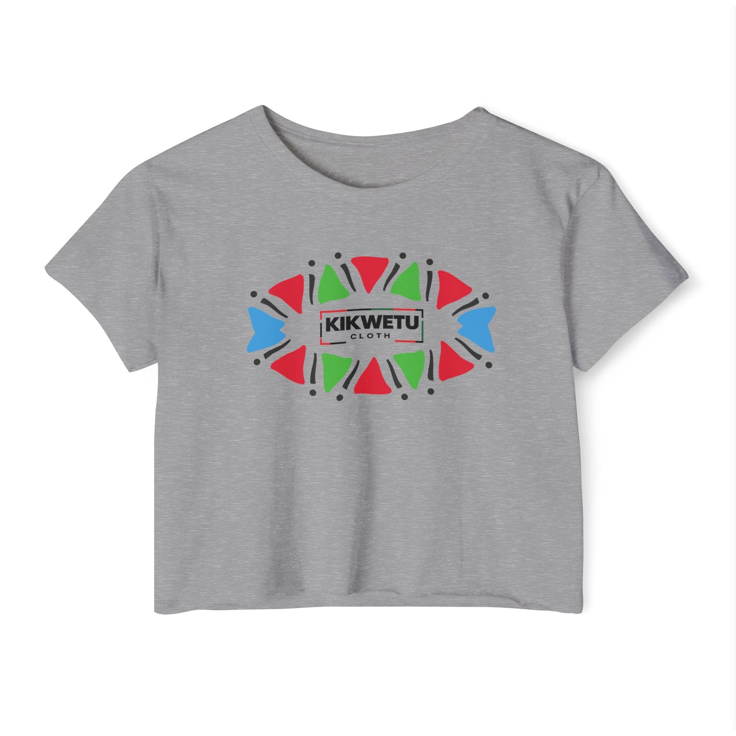 Festival Crop Top — Kikwetu Colorful Tribal Logo Women's Crop Tee