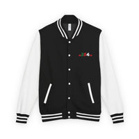Letterman Jacket with Retro Red-Green Logo — Classic Varsity Style
