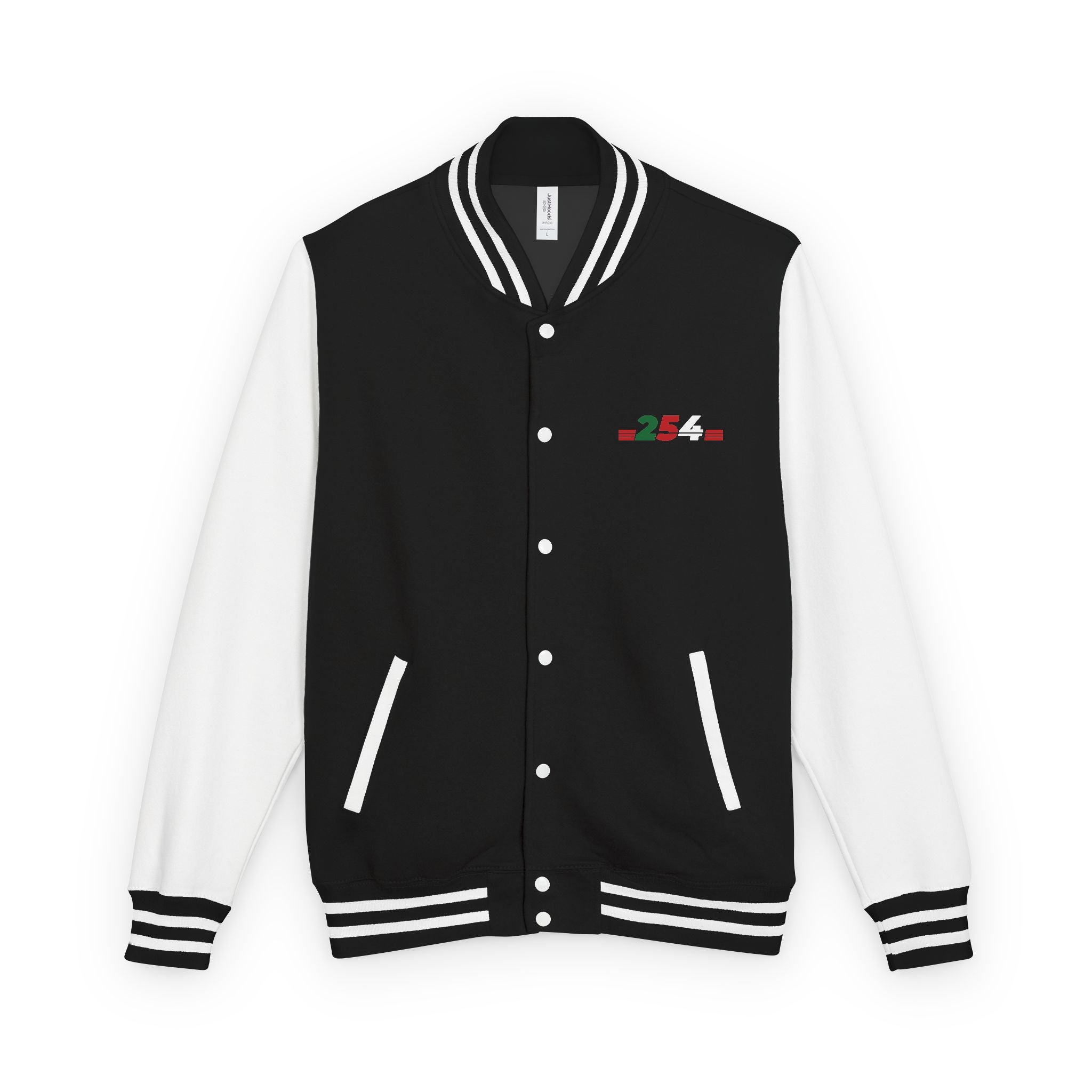 Letterman Jacket with Retro Red-Green Logo — Classic Varsity Style
