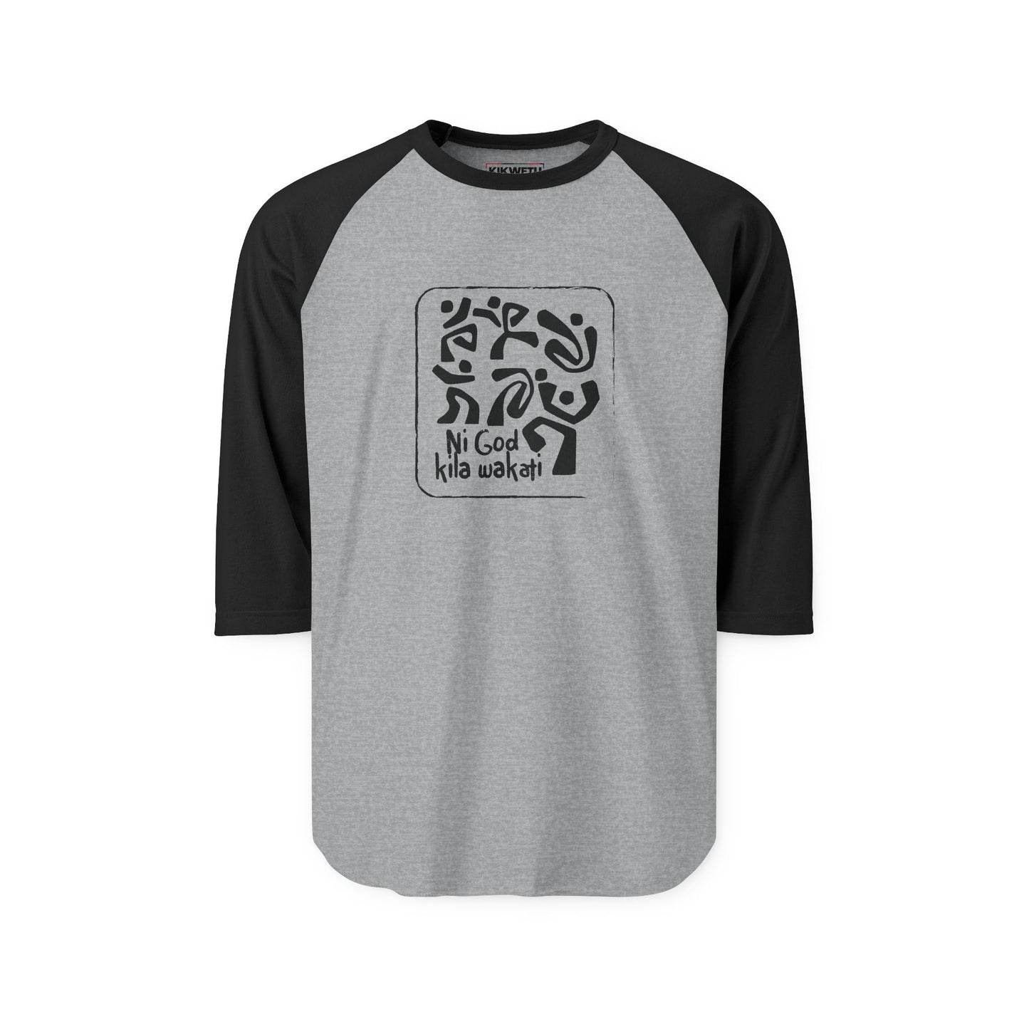 Raglan Shirt — Ni God Kita Wakati Calligraphy Baseball Tee