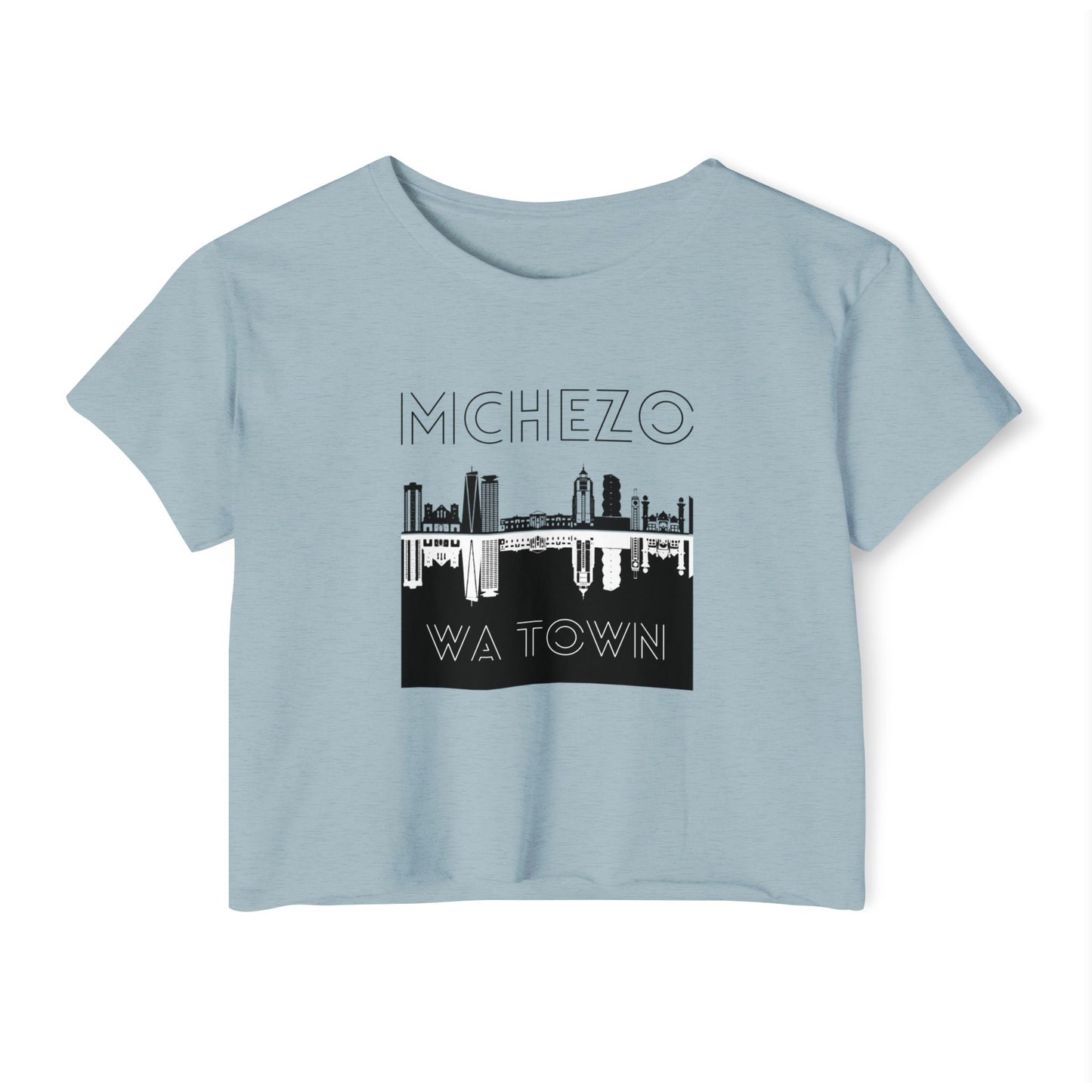 Mchezo Wa Town Crop Top — Black Skyline Festival Tee