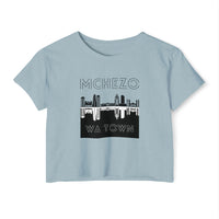 Mchezo Wa Town Crop Top — Black Skyline Festival Tee