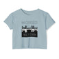 Mchezo Wa Town Crop Top — Black Skyline Festival Tee