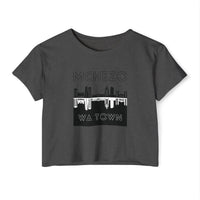 Mchezo Wa Town Crop Top — Black Skyline Festival Tee