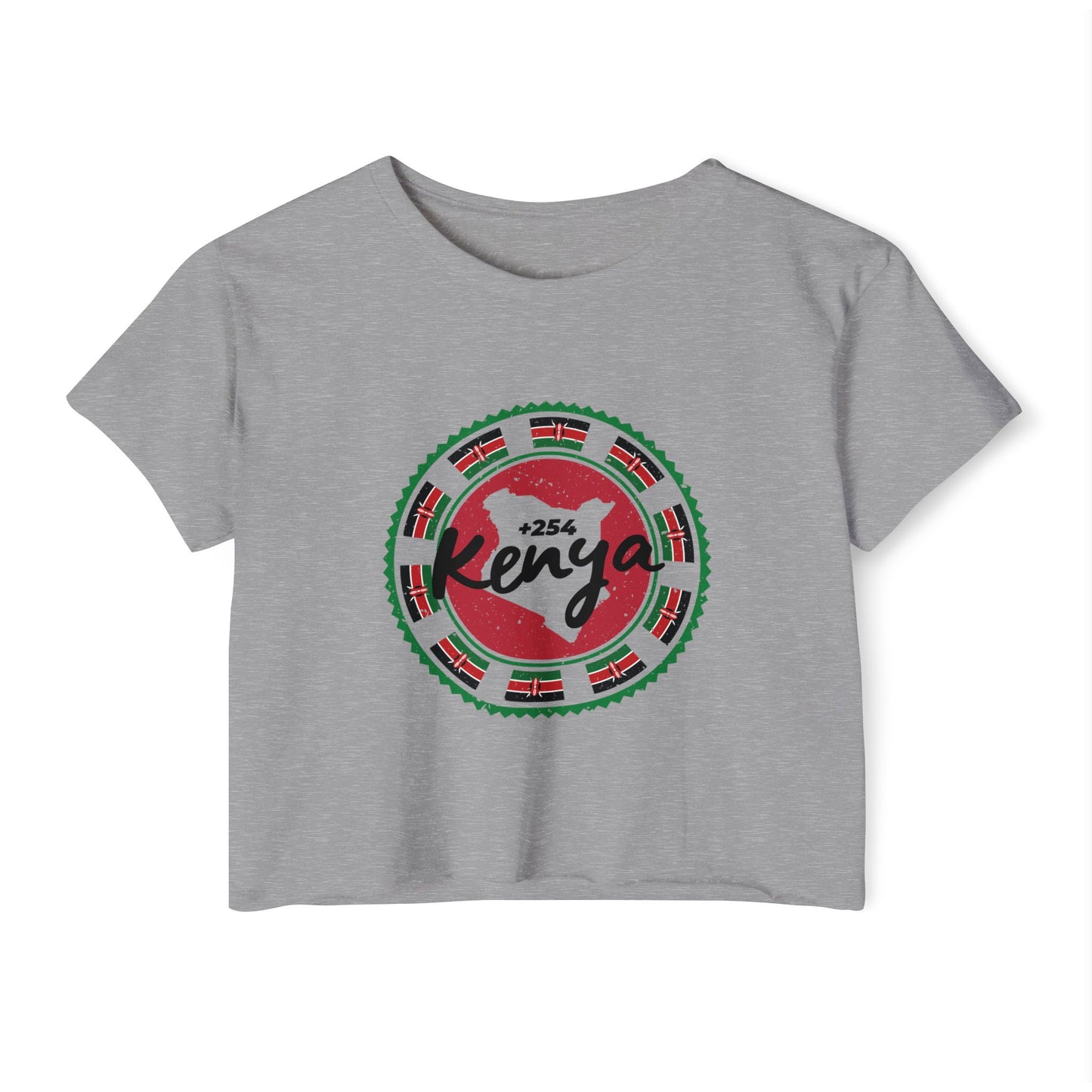 Kenya Stamp Crop Top — Women's Festival Graphic Tee