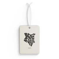 Kenya Map Car Air Freshener — Minimal Black Typography Scented Ornament