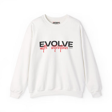 Crewneck Sweatshirt — "Evolve with Intention" Inspirational Graphic