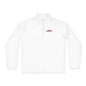 Quarter-Zip Pullover - Minimal '345' Embroidered Logo, White Casual Pullover